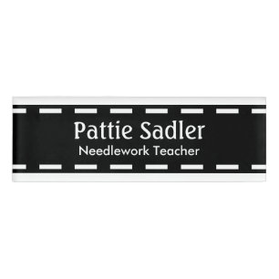 Black seam border + your ideas name tag