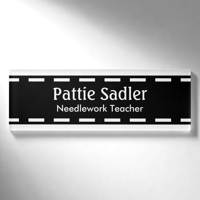 Black seam border + your ideas name tag (Front)
