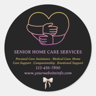 Black Senior Elderly or Home Care Giver  Classic Round Sticker