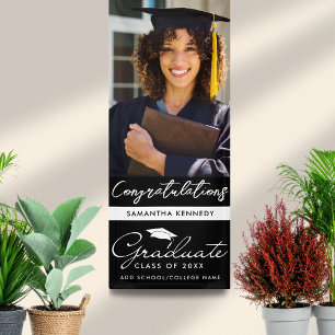 Black Senior Photo 2026 Graduation Vertical  Banner
