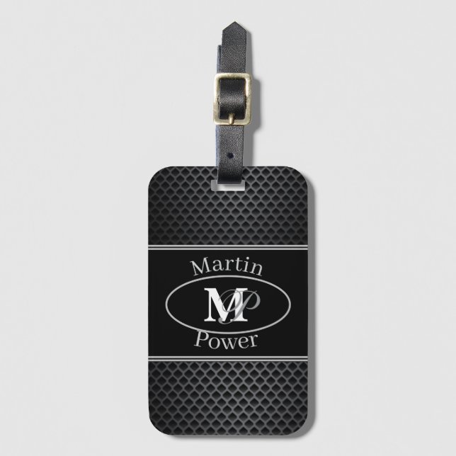 black Set of Car Mats Luggage Tag (Front Vertical)