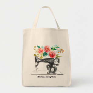 Black Sewing Machine Tailor Quilter Crafter Tote Bag