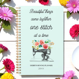 Black Sewing Machine Vintage Quote Pastel Planner