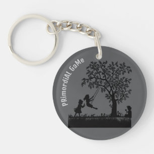 Black Shadow Art Silent Tree Inspirational Acrylic Keychain