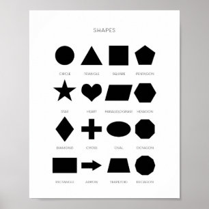 Black shape learning poster