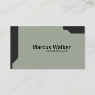 Black Shapes Olive Green Business Card