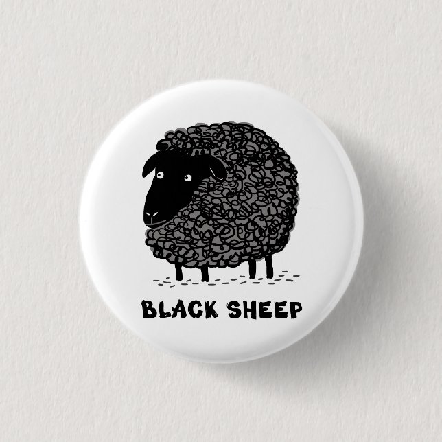 Black Sheep 1 Inch Round Button (Front)