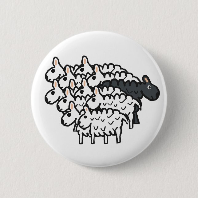 Black Sheep 2 Inch Round Button (Front)