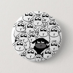 Black sheep 2 inch round button