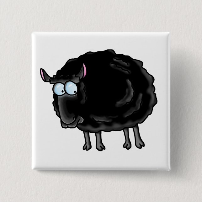 Black sheep 2 inch square button (Front)