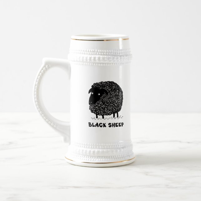 Black Sheep Beer Stein (Left)