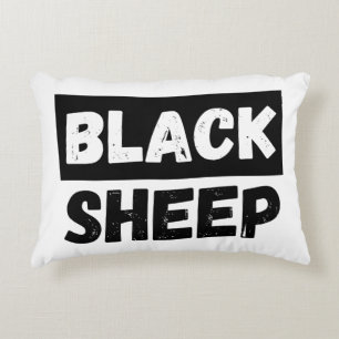 Black Sheep Bold Distressed Rebel Streetwear Art Accent Pillow