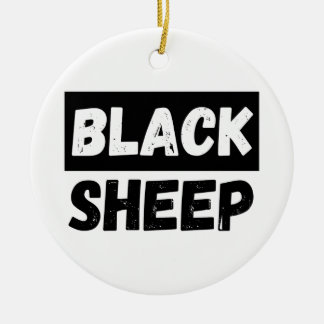 Black Sheep Bold Distressed Rebel Streetwear Art Ceramic Ornament