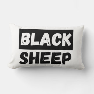 Black Sheep Bold Distressed Rebel Streetwear Art Lumbar Pillow