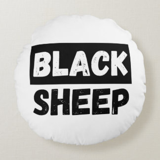 Black Sheep Bold Distressed Rebel Streetwear Art Round Pillow