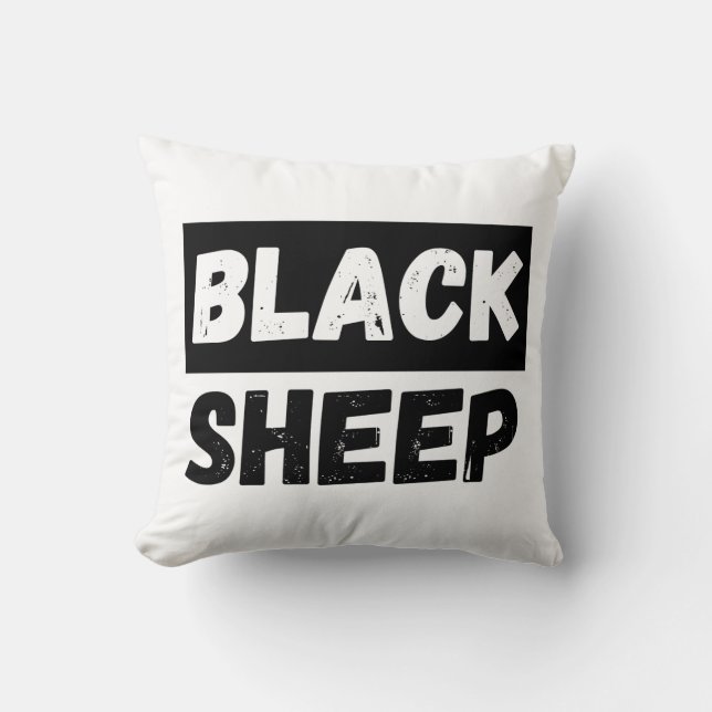 Black Sheep Bold Distressed Rebel Streetwear Art Throw Pillow (Front)