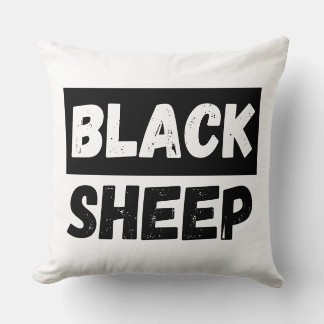 Black Sheep Bold Distressed Rebel Streetwear Art Throw Pillow (Front)
