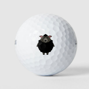 Black sheep cartoon golf balls