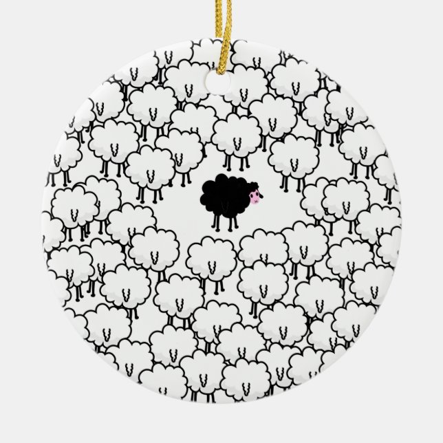 Black Sheep Ceramic Ornament (Front)