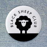 Black Sheep Club | Modern Cute 2 Inch Round Button<br><div class="desc">Simple,  custom "black sheep club" design with a modern minimalist typography and cute sheep design. The perfect design for all black sheep out there!</div>