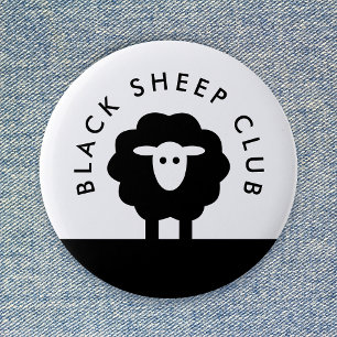 Black Sheep Club Modern Cute 2 Inch Round Button