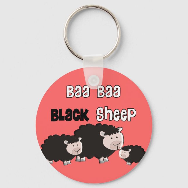 Black Sheep Designs "Baa Baa Black Sheep" Keychain (Front)