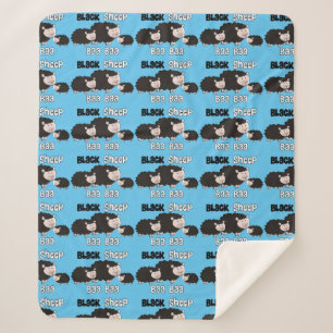 Black Sheep Designs "Baa Baa Black Sheep"   Sherpa Blanket