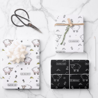 Black Sheep Eid Mubarak Kids Wrapping Paper Sheet