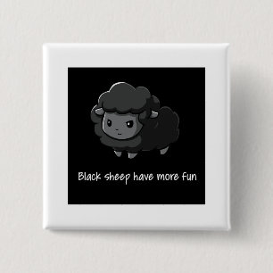 Black Sheep Have More Fun 2 Inch Square Button