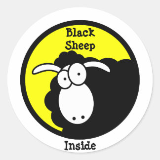Black Sheep Inside Classic Round Sticker