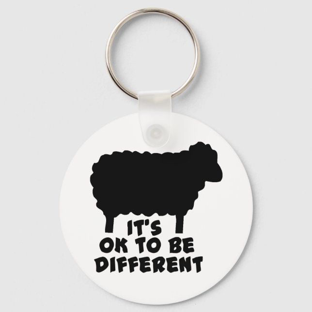 Black Sheep - It's Ok To Be Different Keychain (Front)