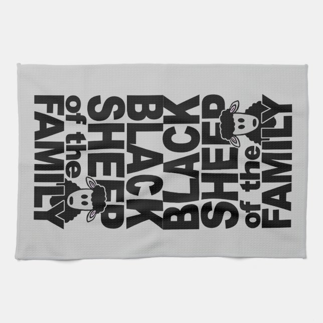 Black Sheep kitchen towels (Horizontal)