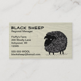 Black Sheep on Faux Wood Style Background Business Card