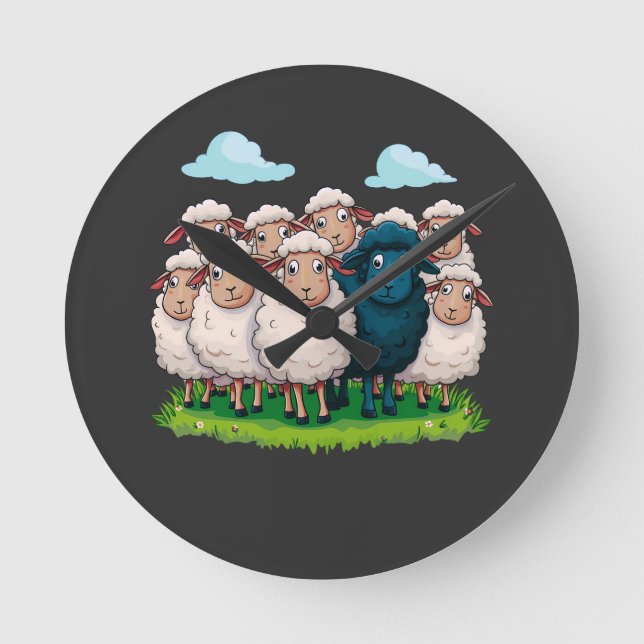 Black Sheep Round Clock (Front)