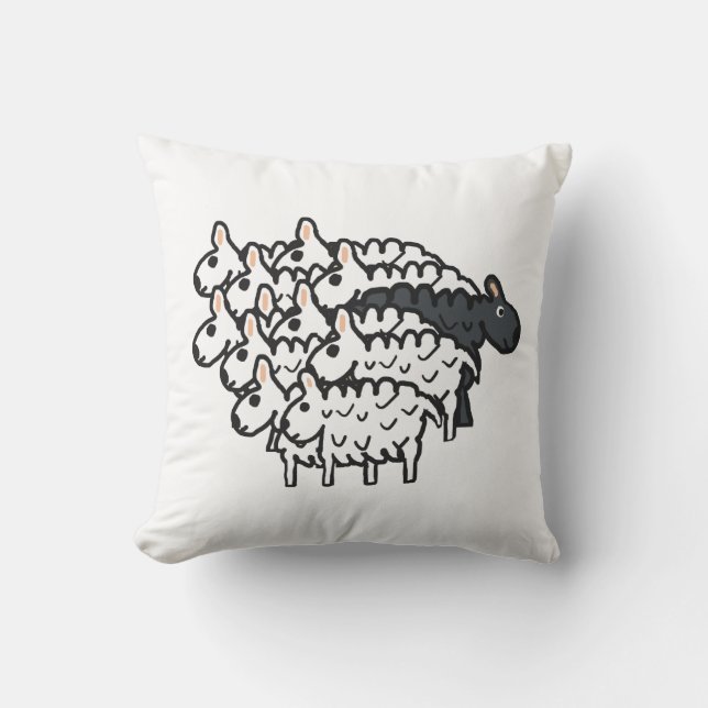 Black Sheep Throw Pillow (Front)