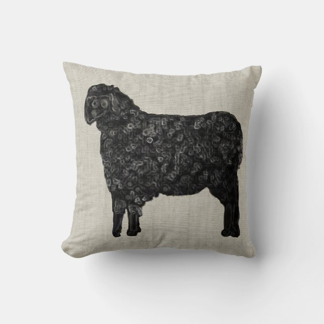Black Sheep Throw Pillow (Front)