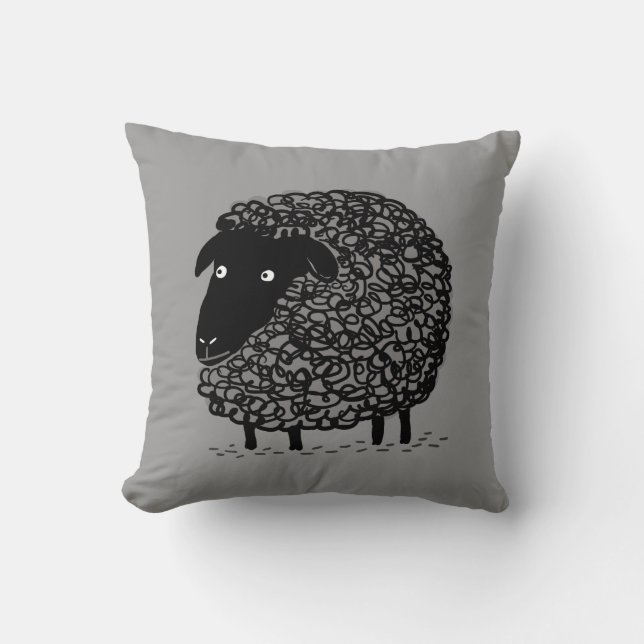 Black Sheep Throw Pillow (Front)
