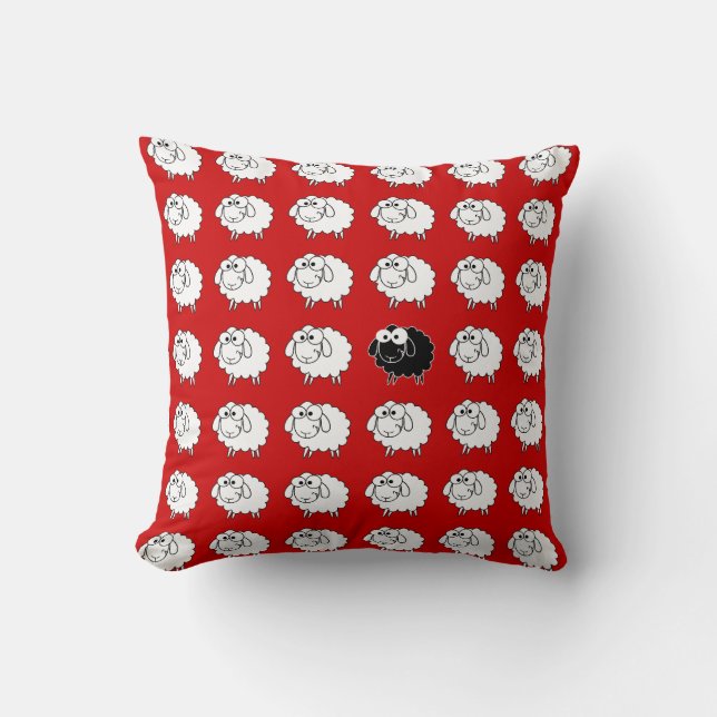 Black Sheep Throw Pillow (Front)