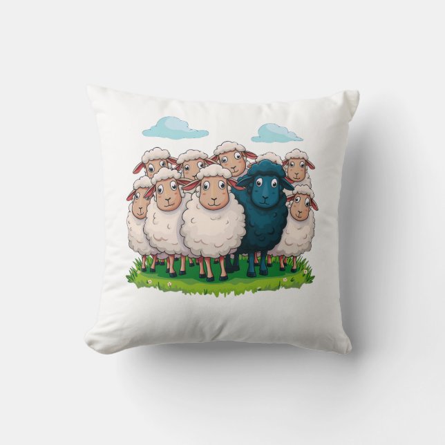 Black Sheep Throw Pillow (Front)