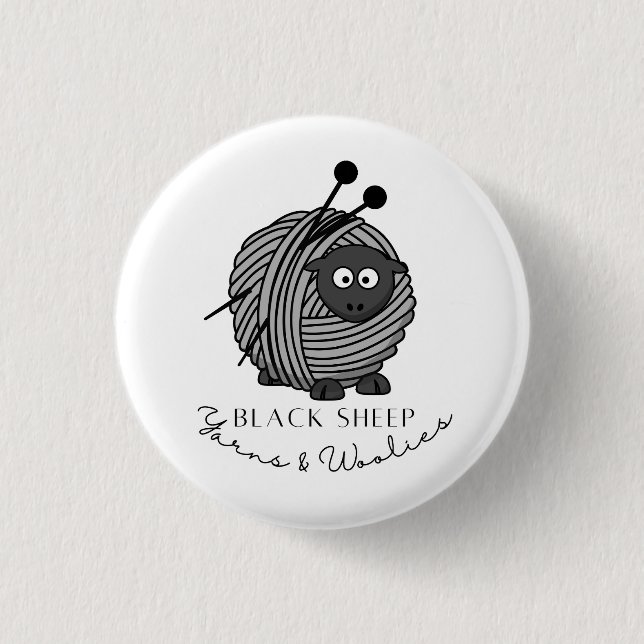 Black Sheep Yarns & Woolies Collectable Pin (Front)