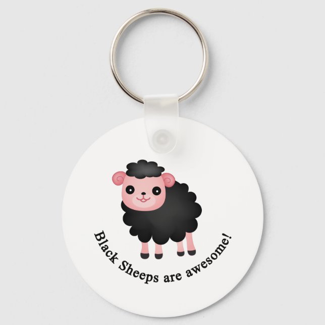 Black sheeps are awesome keychain (Front)