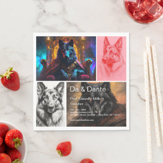 Black Shepherd Dog Paper Napkin