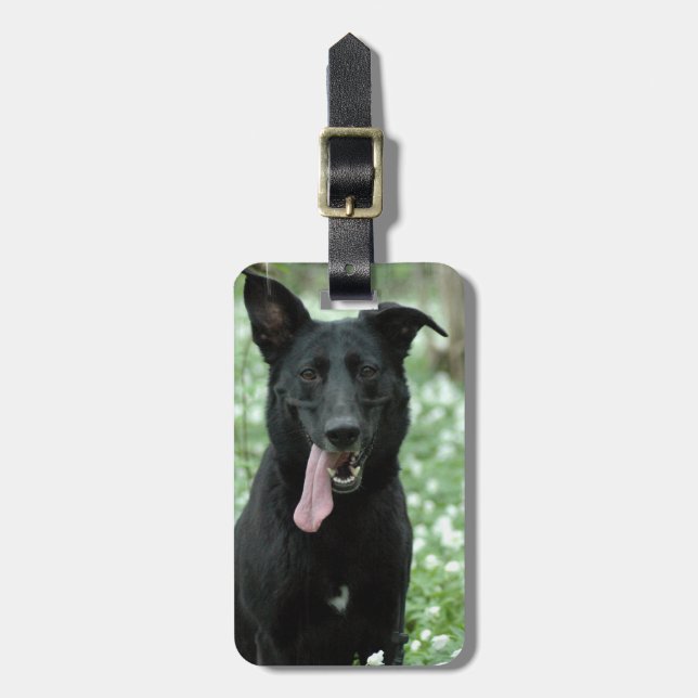 Black Shepherd Luggage Tag (Front Vertical)