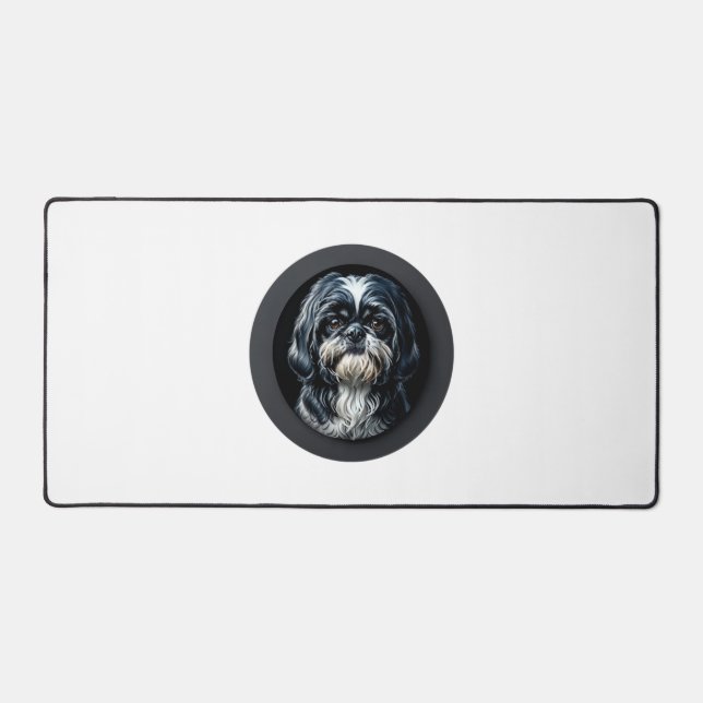black shih tzu desk mat (Front)
