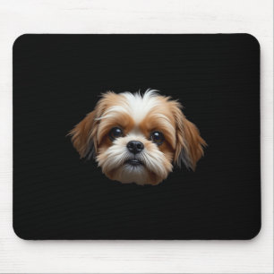 Black Shih Tzu Dog Shih Tzu Face  Mouse Pad