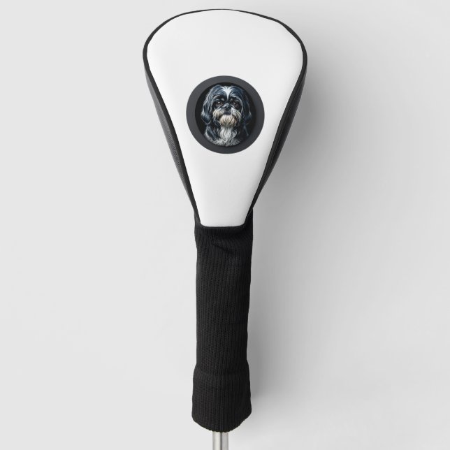 black shih tzu golf head cover (Front)