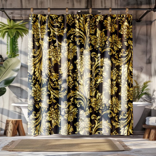 Black & Shiny Gold Vintage Floral Damasks (Creator Uploaded)