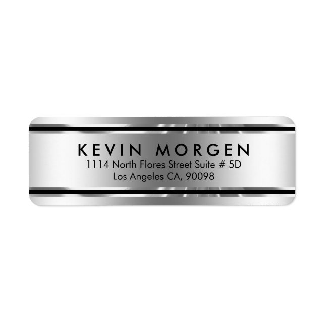 Black & Shiny Silver-Grey Stripes (Front)