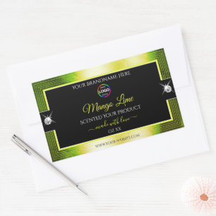 Black Shiny Yellow Green with Logo Product Label