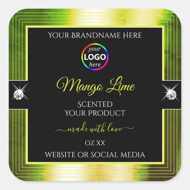 Black Shiny Yellow Green with Logo Product Label (Front)